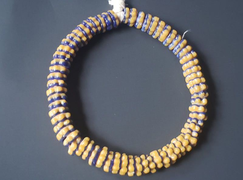 African Glass Beads, Krobo Flower Spacer Beads, AAB# 3306