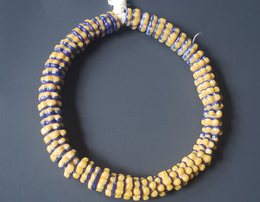 African Glass Beads, Krobo Flower Spacer Beads, AAB# 3306 - Aadampo