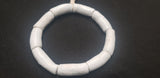 African glass beads, 9 long tube white Krobo beads for arts and crafts designs