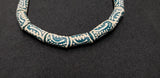 Glass Beads, 15 Green Gye Nyame Ethnic Beads, AAB# 1651
