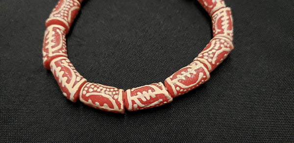 African beads, Adinkra symbol, Gye Nyame glass beads, AAB# 1667