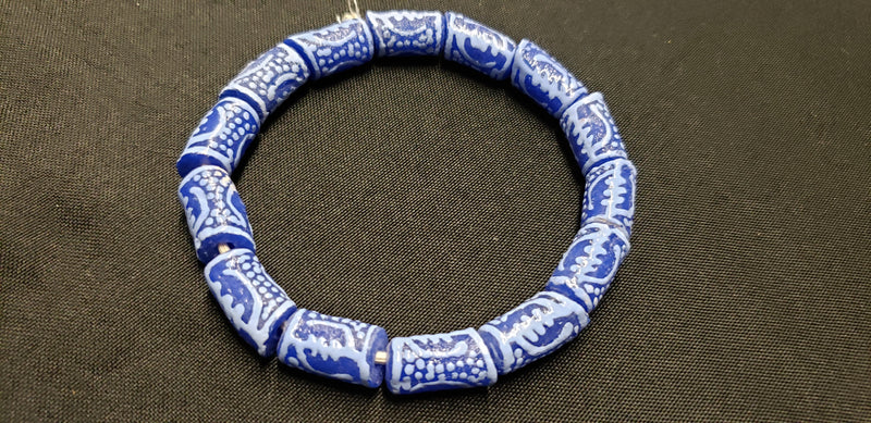 Adinkra Glass Beads, 14 Gye Nyame Glass Beads, AAB# 1665