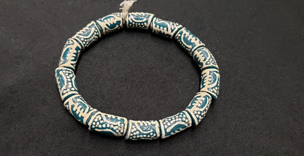 Adricab beads, Ethnic Adinkra Glass Beads, 14 Gye Nyame Glass Beads, AAB# 1662