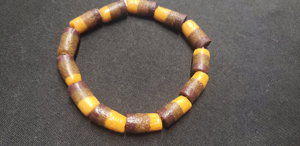 African beads, 14 multi-tone Krobo beads, AAB# 1037