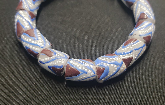 African beads,  chunky tube Ghana glass beads for handmade jewelry designs, AAB# 1446 - Aadampo