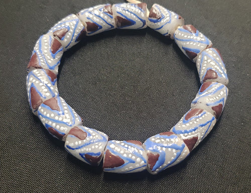 African beads,  chunky tube Ghana glass beads for handmade jewelry designs, AAB# 1446 - Aadampo