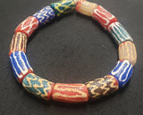African beads,  chunky tube Krobo glass beads for handmade jewelry designs, AAB# 1441