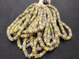 African Beads, 23 small Ghana Painted Glass Beads for jewelry design, AAB# 1016