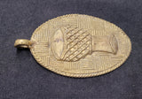 African Brass, Double Sun Pendant, AAB# 5231