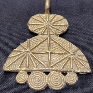 African Brass Pendant, AAB# 5235 - Aadampo