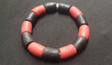 African glass beads, black and red chunky Ghana glass beads for handmade jewelry, beading supplies, AAB# 1453
