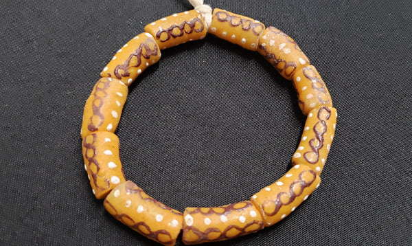 African beads,  chunky tube Ghana glass beads for handmade jewelry designs, AAB# 1444