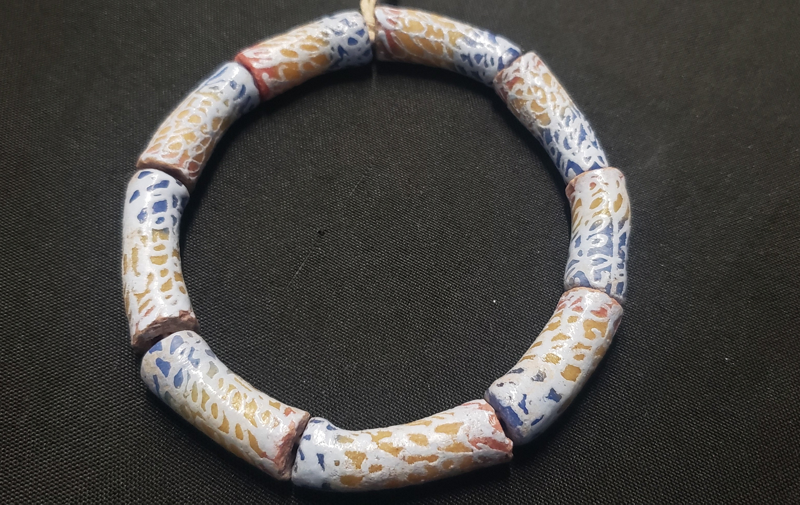 African beads,  chunky tube Ghana glass beads for handmade jewelry designs, AAB# 1446 - Aadampo