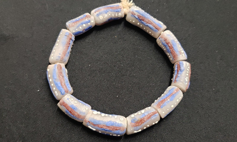 African beads,  chunky tube Ghana glass beads for handmade jewelry designs, AAB# 1448