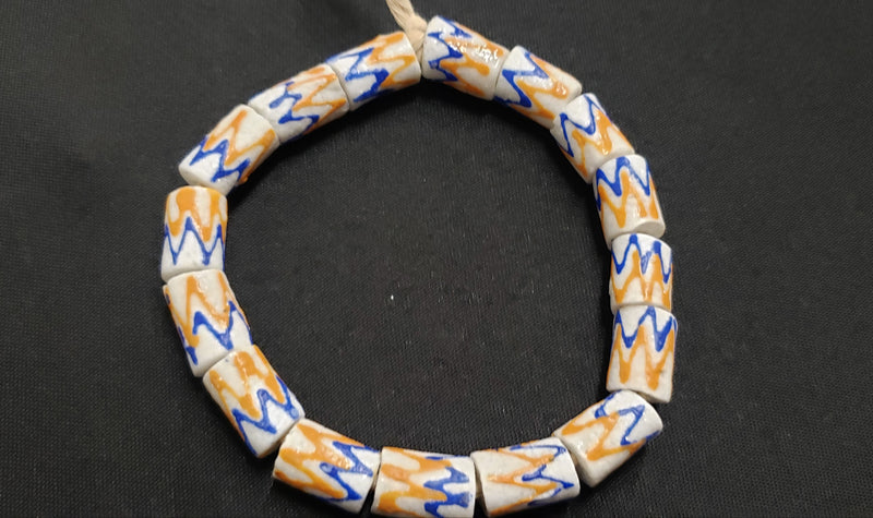 African beads,  chunky tube Ghana glass beads for handmade jewelry designs, AAB# 1447