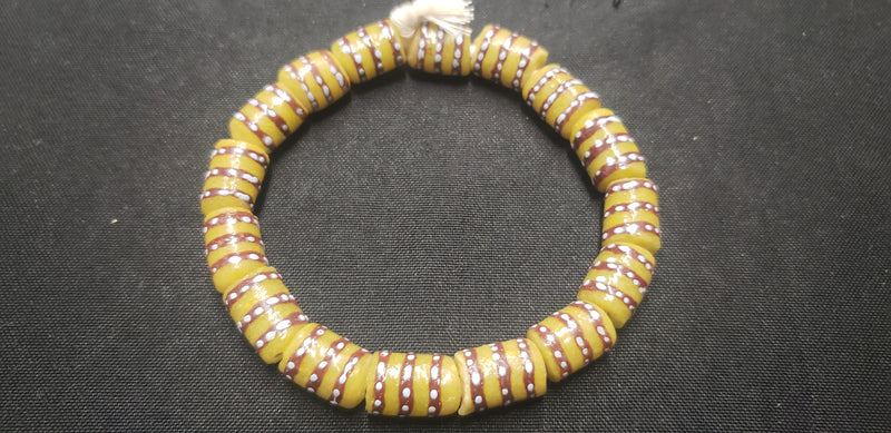 African glass beads,16 handmade Krobo tube beads for jewelry, AAB# 1303