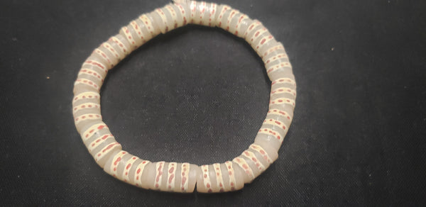 African glass beads,16 handmade Krobo tube beads for jewelry, AAB# 1304