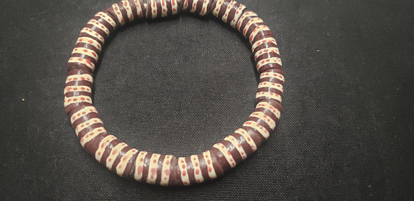 African glass beads,16 handmade Krobo tube beads for jewelry, AAB# 1305