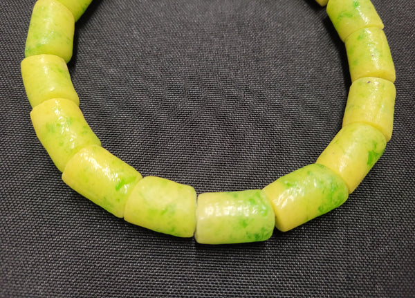 African glass beads, Ghana painted glass beads for jewelry making,  AAB# 1575