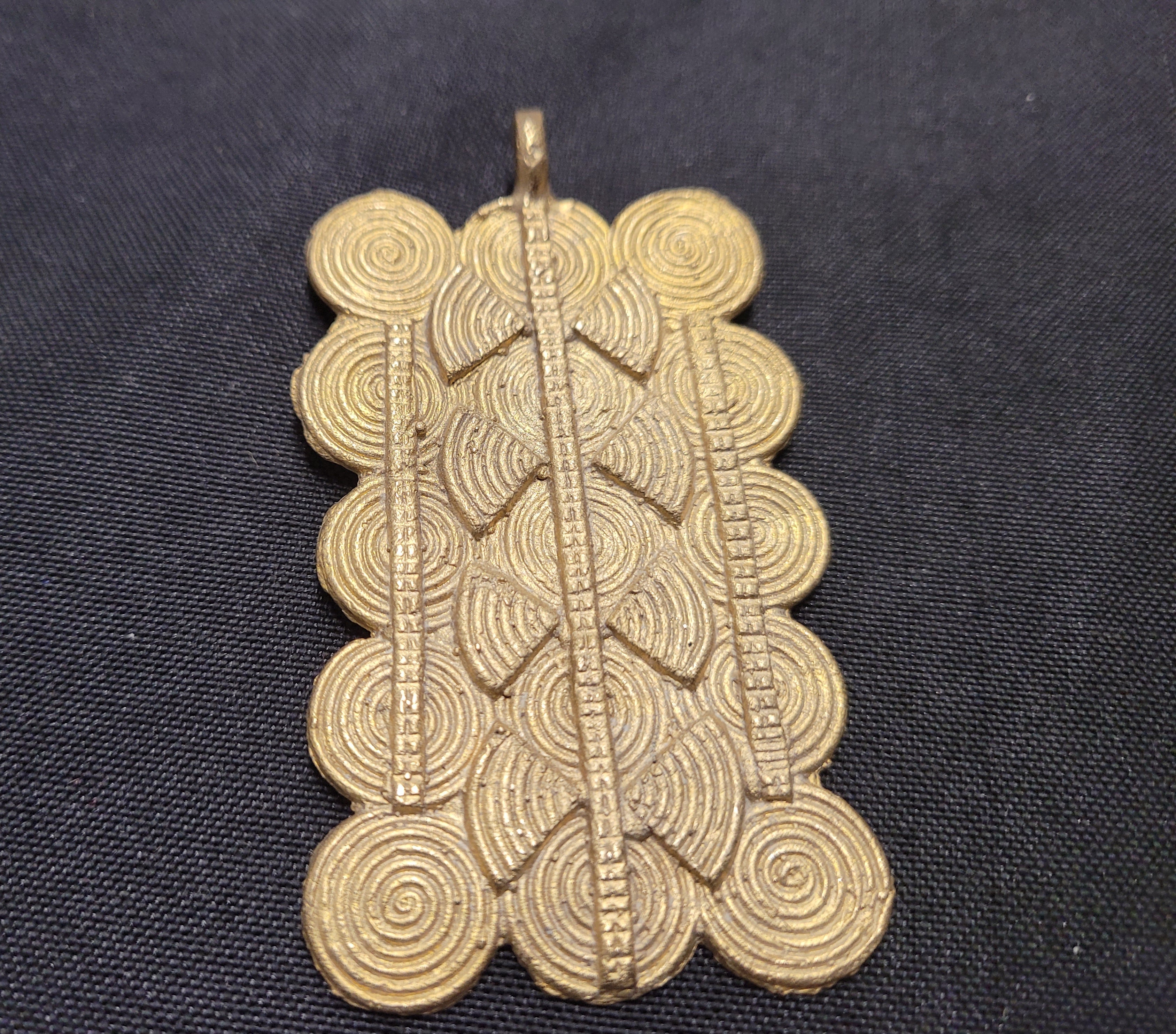 African Brass Pendant, AAB# 5229 - Aadampo