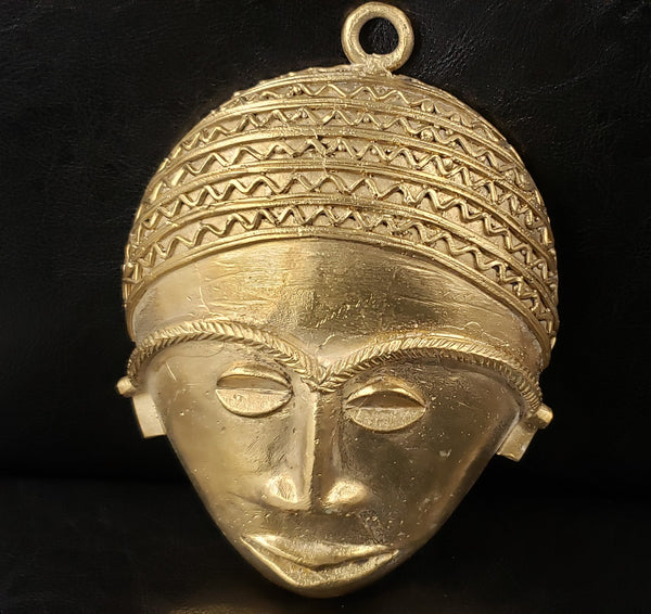 African tribal mask pendant, extra large decorative mask, 7.5 inches long, great for interior decor, AAB #5829