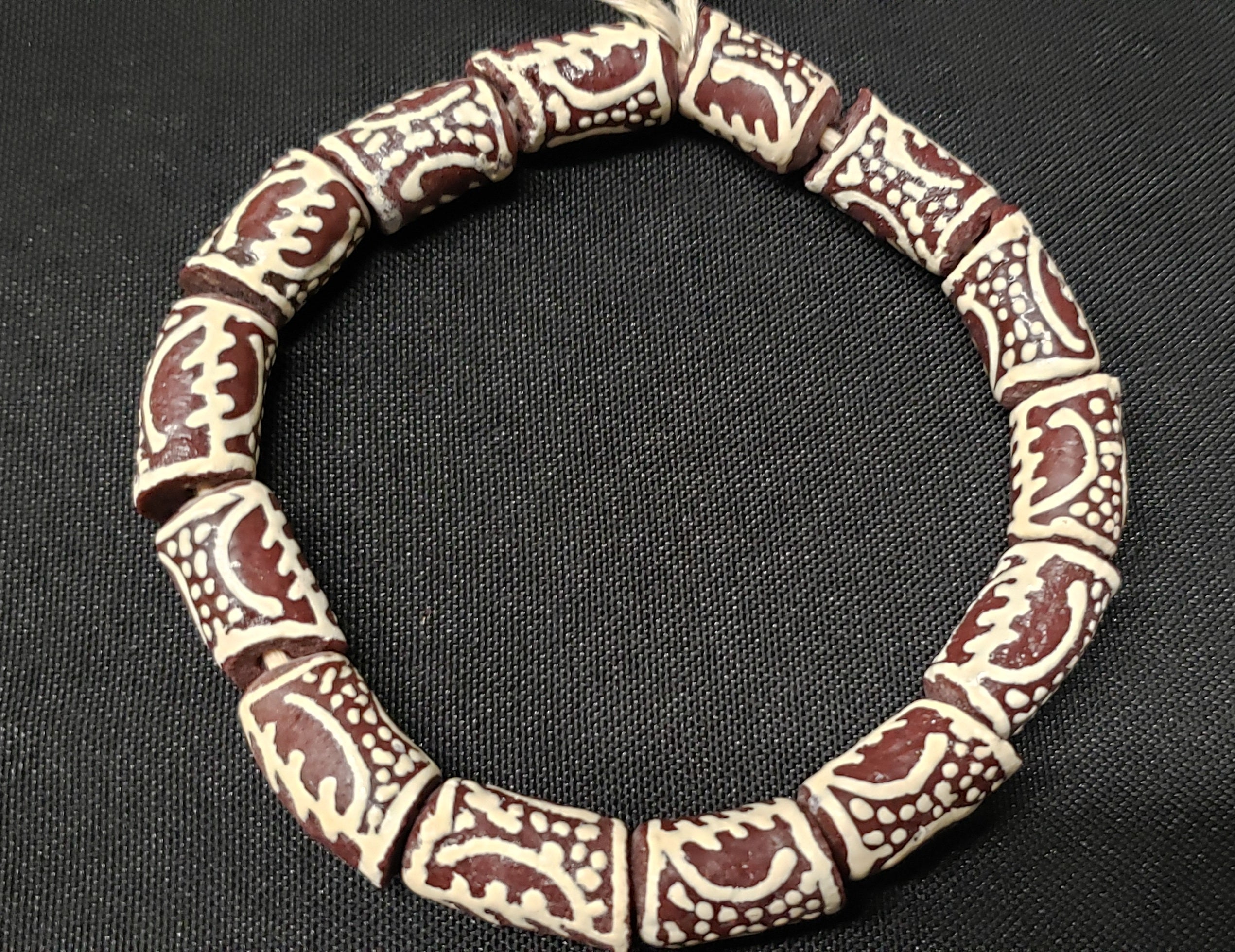 Stunning Adinkra Gye Nyame Glass Beads - Handmade in Ghana for Jewelry Making & Other Craft Projects. - Aadampo