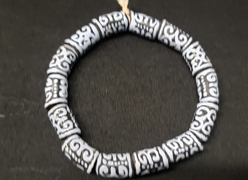 African Glass Beads, Adinkra Glass Beads, 14 Humility and Strength Beads,  AAB# 1658