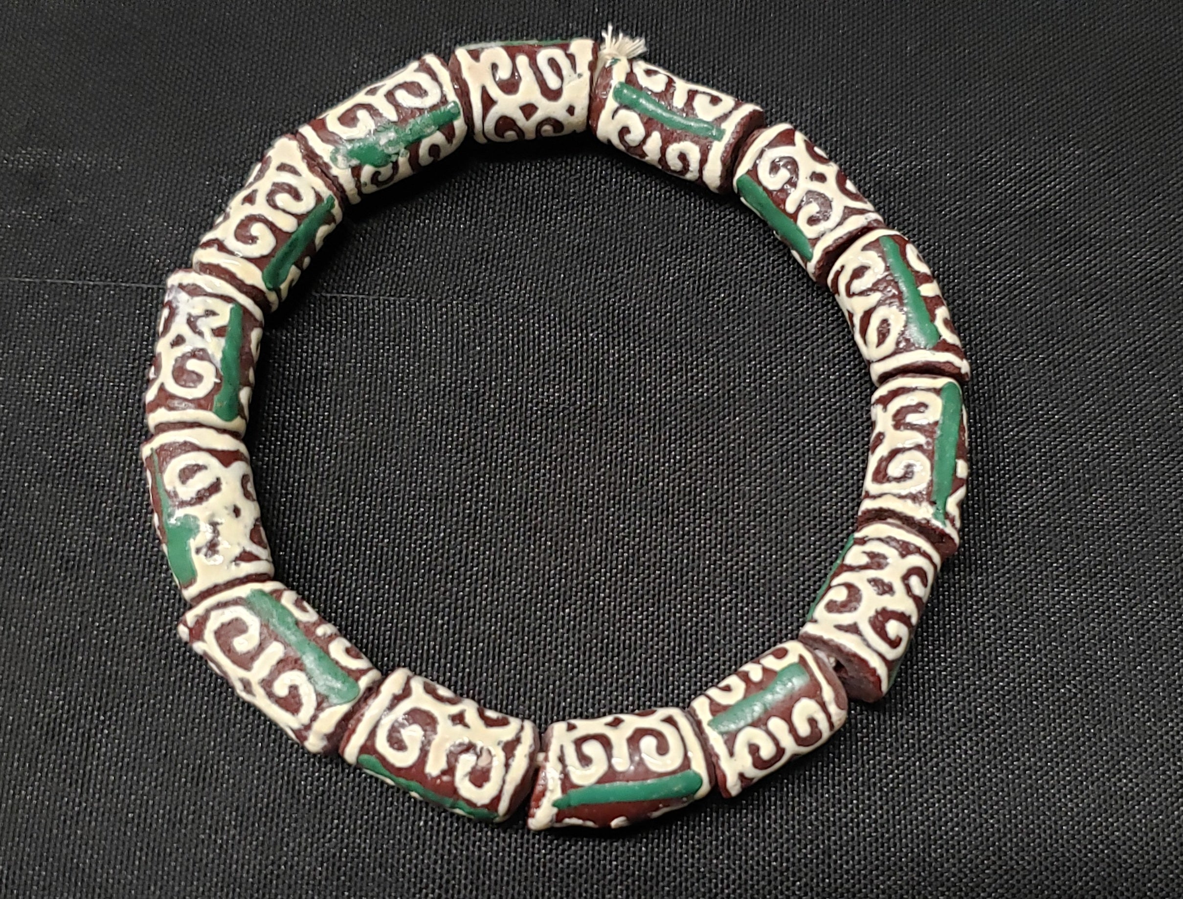 African Glass Beads, Adinkra Glass Beads, 14 Humility and Strength Beads,  AAB# 1657 - Aadampo