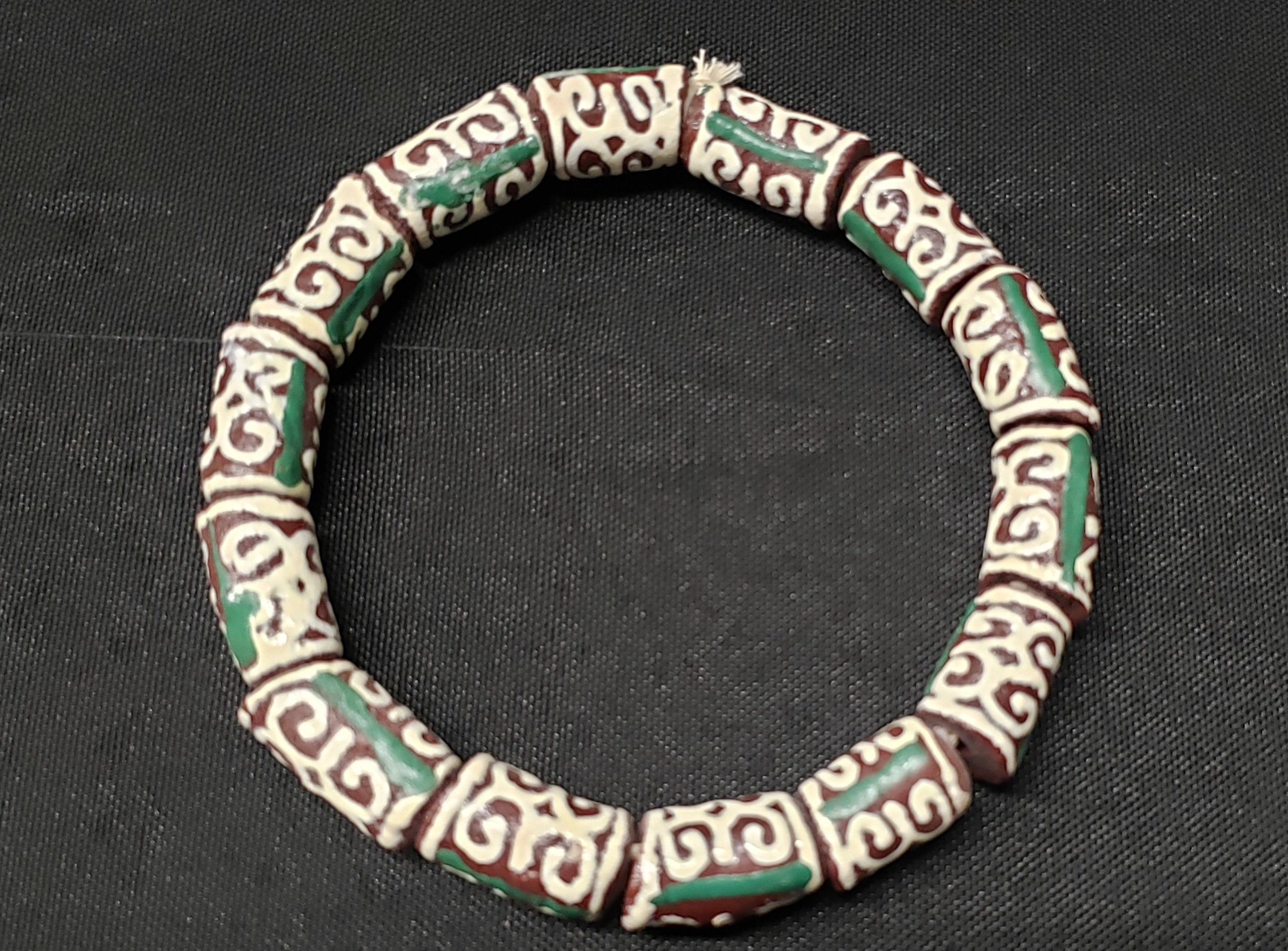 African Glass Beads, Adinkra Glass Beads, 14 Humility and Strength Beads,  AAB# 1657 - Aadampo