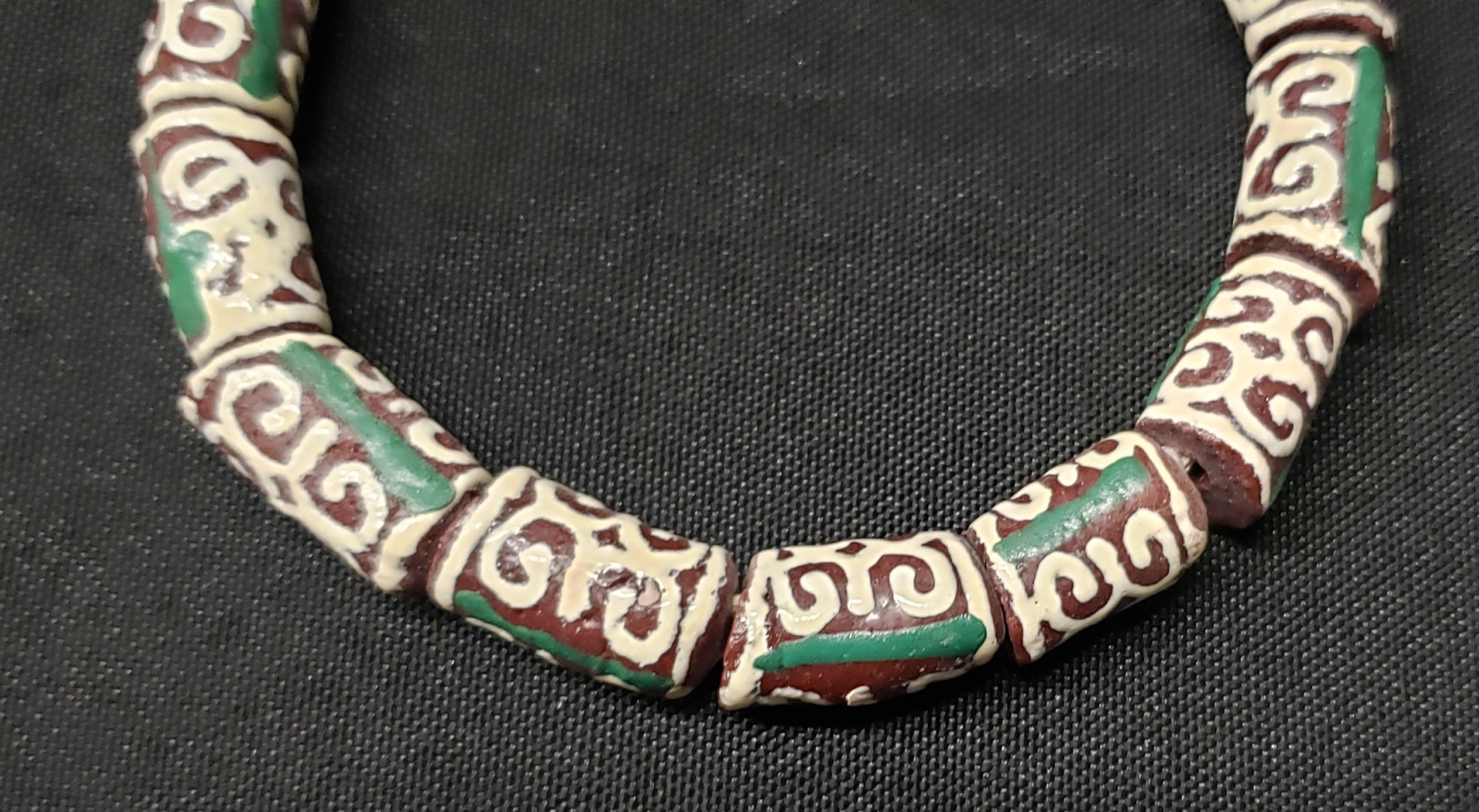 African Glass Beads, Adinkra Glass Beads, 14 Humility and Strength Beads,  AAB# 1657 - Aadampo