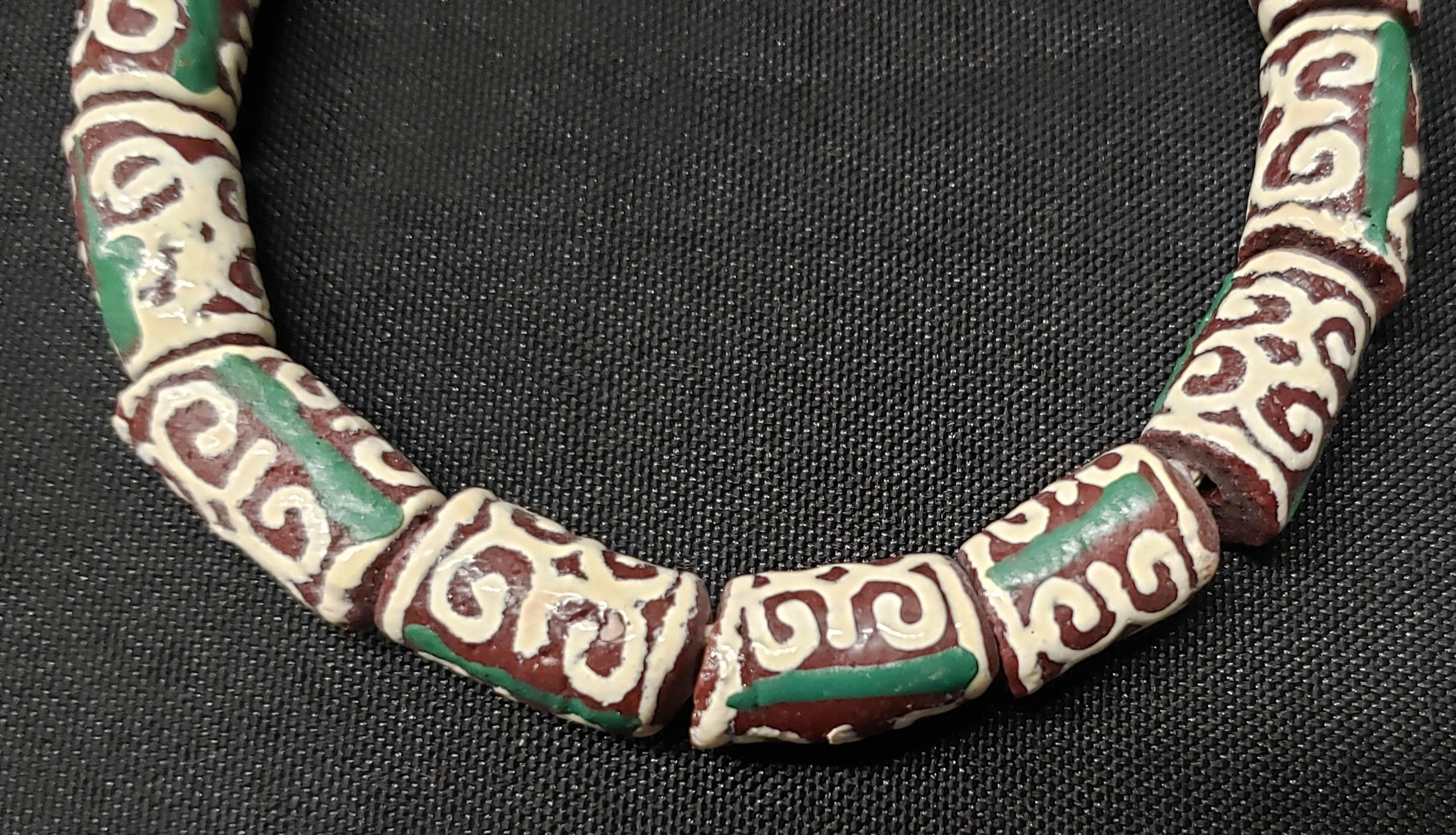 African Glass Beads, Adinkra Glass Beads, 14 Humility and Strength Beads,  AAB# 1657 - Aadampo