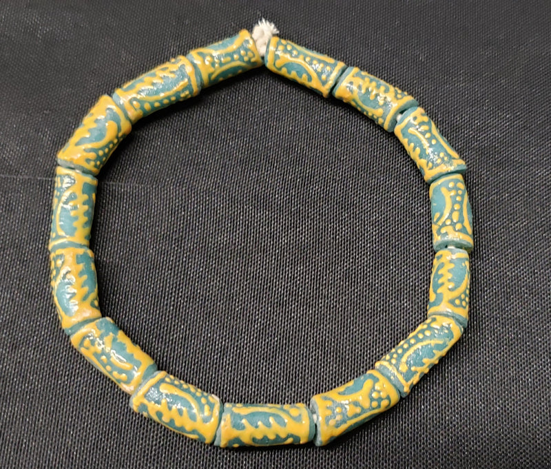 African glass beads, Adinkra Glass Beads, 15 Gye Nyame Glass Beads, AAB# 1677