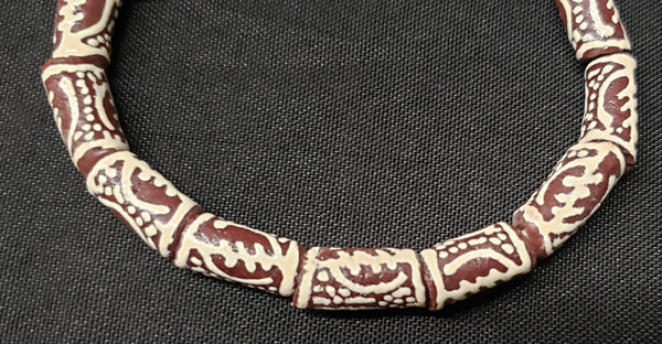 African glass beads, Adinkra Glass Beads, 15 Gye Nyame Glass Beads, AAB# 1673