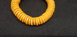 African glass beads, yellow flat disc spacer beads for arts and crafts