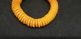 African glass beads, yellow flat disc spacer beads for arts and crafts