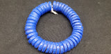 African glass beads, blue flat disc spacer beads for arts and crafts