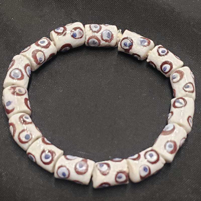 African glass beads, evil eye beads, AAB# 1581