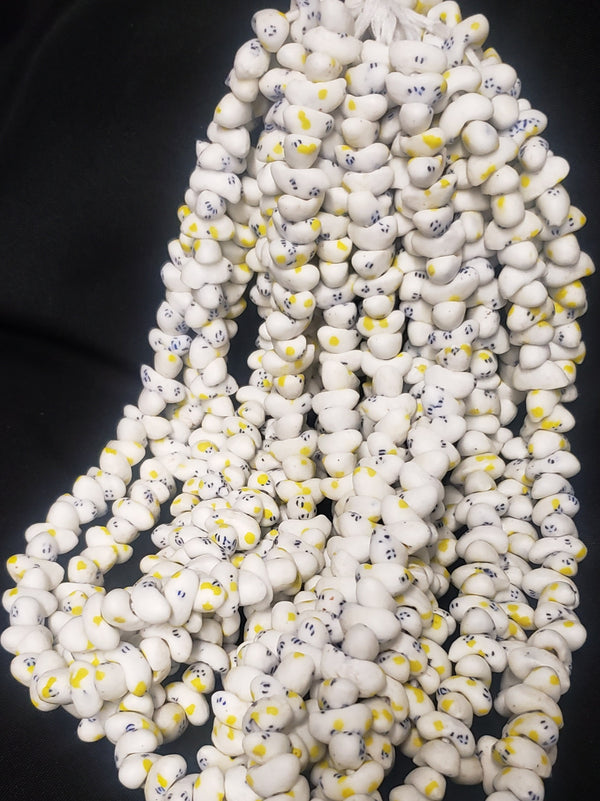 New, African recycled glass, canoe shaped beads for statement jewelry