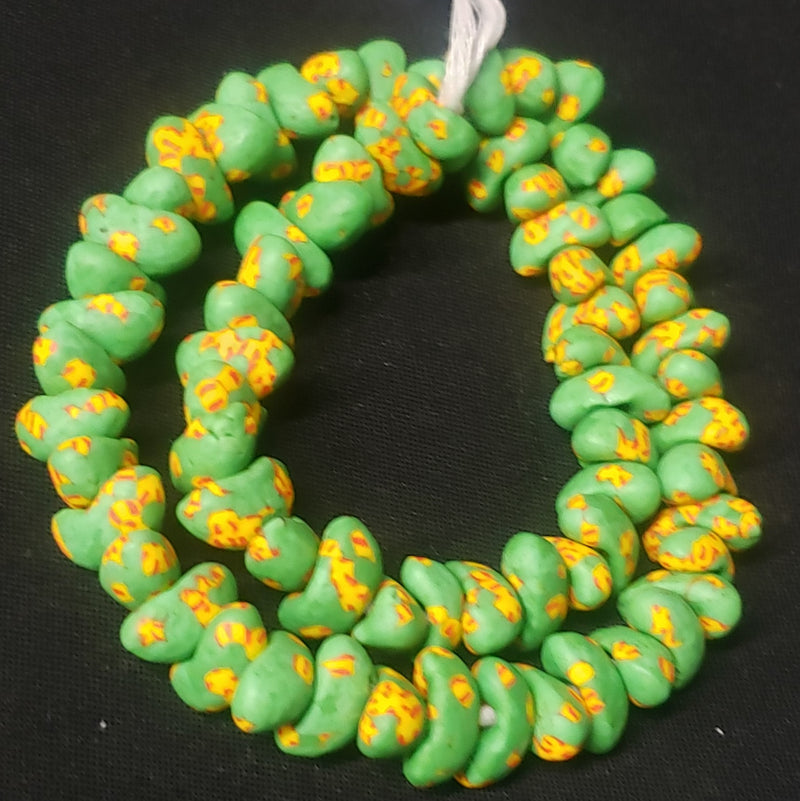 African glass beads, canoe shaped beads for statement jewelry