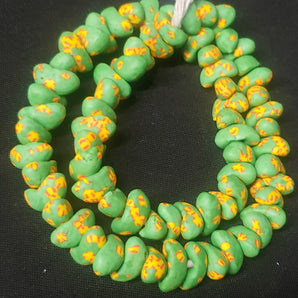 African glass beads, canoe shaped beads for statement jewelry - Aadampo