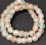 African recycled glass beads, multi-tone Krobo beads.
