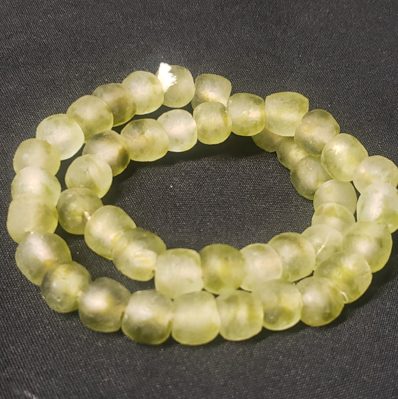 African recycled glass beads, multi-tone round beads..