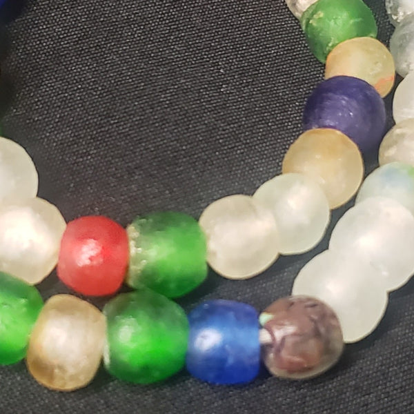 African recycled glass beads, multi-colored Ghana beads for jewelry making