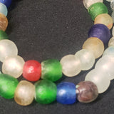 African recycled glass beads, multi-colored Ghana beads for jewelry making