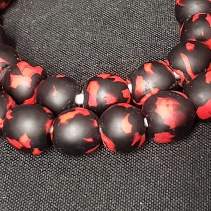 African recycled glass beads, round Krobo beads for jewelry making - Aadampo