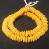 African glass beads, Ashanti disc beads strand  with smooth edges