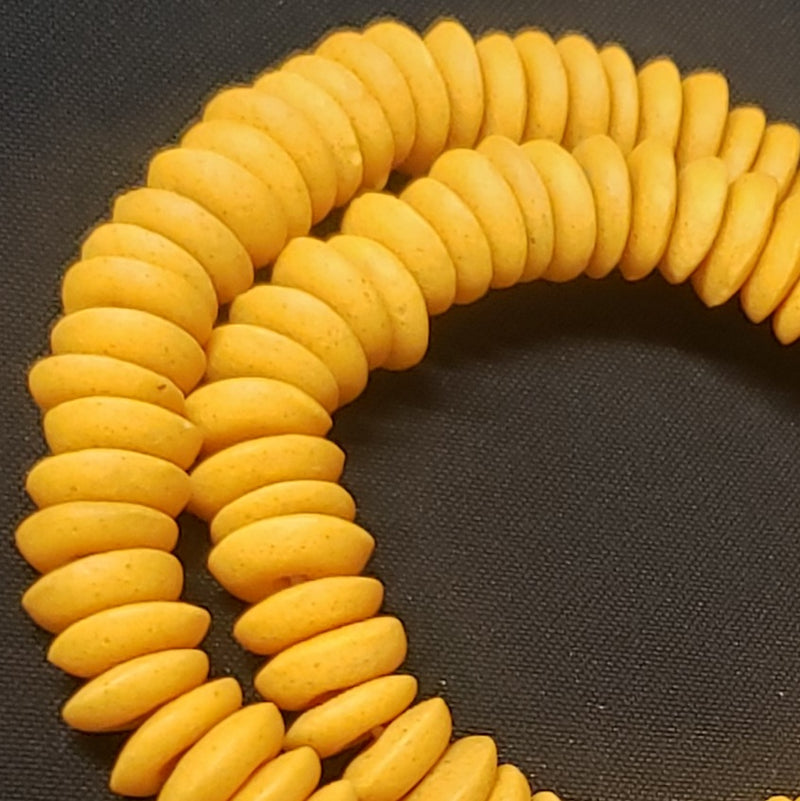 African glass beads, Ashanti disc beads strand  with smooth edges
