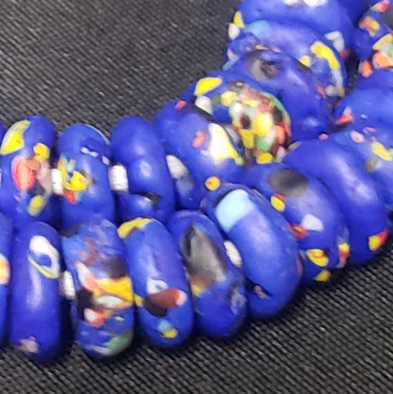 African beads, African recycled glass beads spacers.