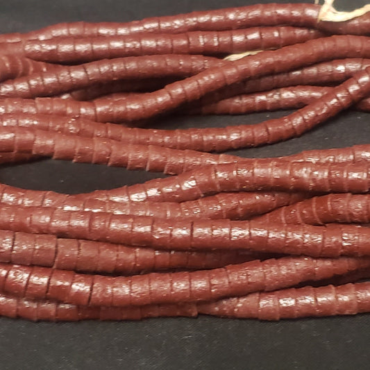 African glass beads, small tube beads for jewelry making. - Aadampo