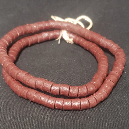 African glass beads, small tube beads for jewelry making. - Aadampo